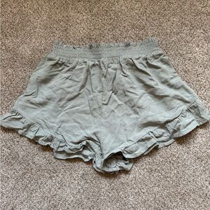 Women's Ruffle Hem Shorts - Gray